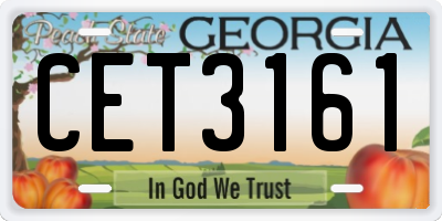 GA license plate CET3161