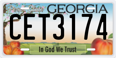 GA license plate CET3174