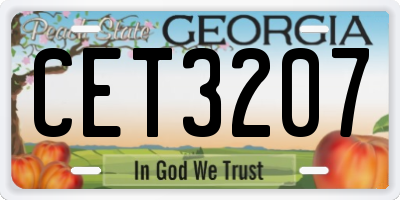GA license plate CET3207