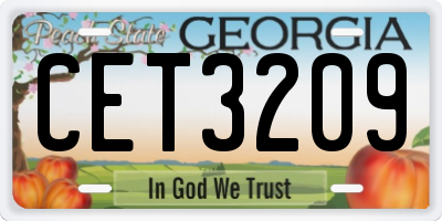GA license plate CET3209