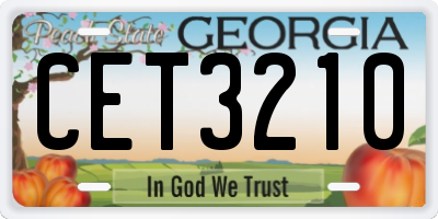 GA license plate CET3210