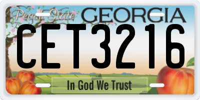 GA license plate CET3216