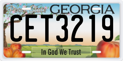 GA license plate CET3219