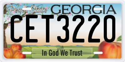 GA license plate CET3220