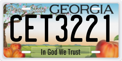 GA license plate CET3221