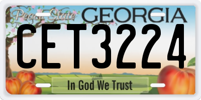 GA license plate CET3224