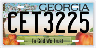 GA license plate CET3225