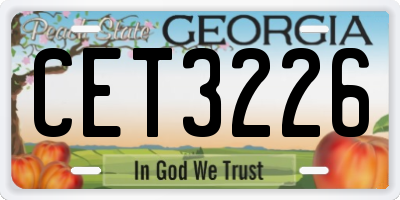 GA license plate CET3226