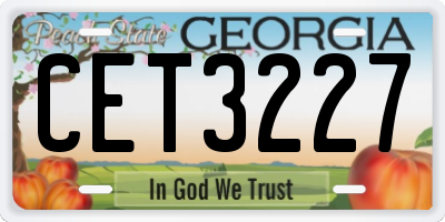 GA license plate CET3227