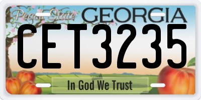 GA license plate CET3235