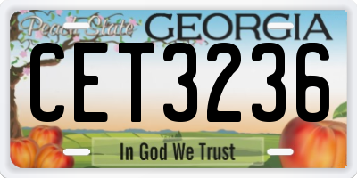 GA license plate CET3236