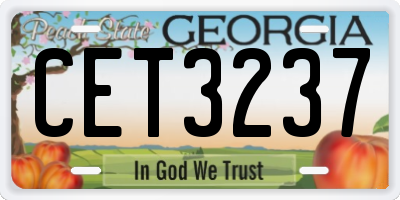 GA license plate CET3237