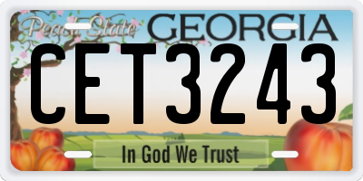 GA license plate CET3243