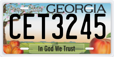 GA license plate CET3245