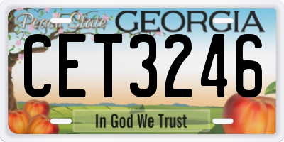 GA license plate CET3246