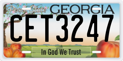 GA license plate CET3247