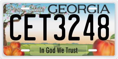 GA license plate CET3248