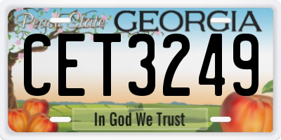 GA license plate CET3249