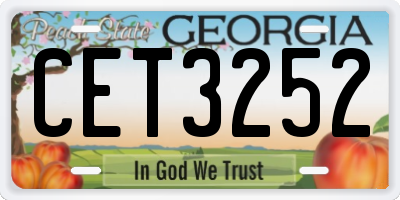 GA license plate CET3252