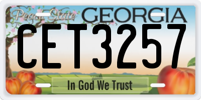 GA license plate CET3257