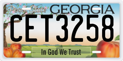GA license plate CET3258