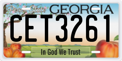 GA license plate CET3261