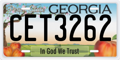 GA license plate CET3262