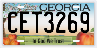GA license plate CET3269
