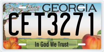 GA license plate CET3271