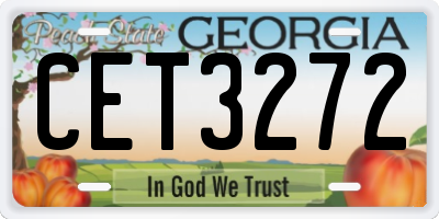 GA license plate CET3272