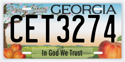 GA license plate CET3274