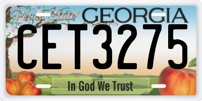 GA license plate CET3275