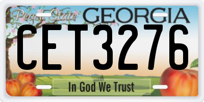 GA license plate CET3276