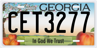GA license plate CET3277