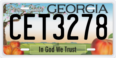 GA license plate CET3278