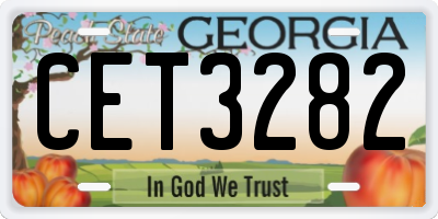 GA license plate CET3282