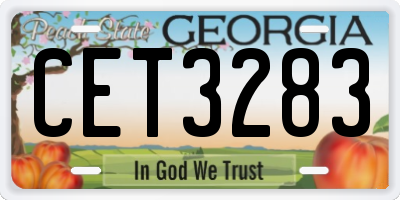 GA license plate CET3283