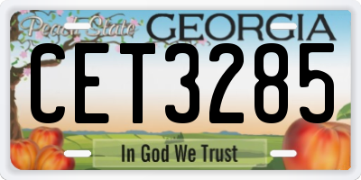 GA license plate CET3285