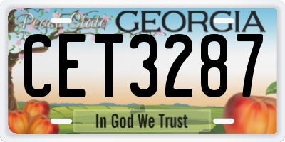 GA license plate CET3287