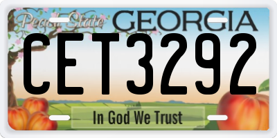 GA license plate CET3292
