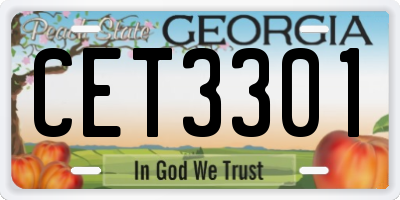GA license plate CET3301