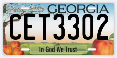 GA license plate CET3302