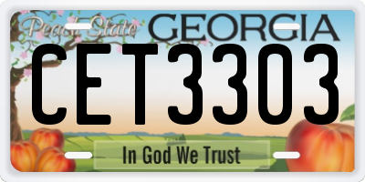 GA license plate CET3303