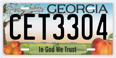 GA license plate CET3304