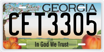 GA license plate CET3305