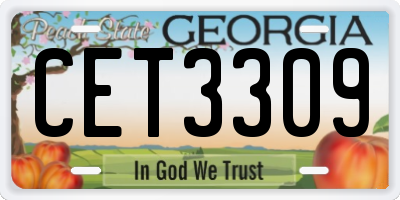 GA license plate CET3309
