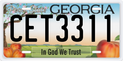 GA license plate CET3311