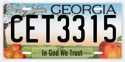 GA license plate CET3315