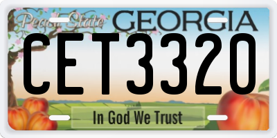 GA license plate CET3320