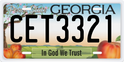 GA license plate CET3321